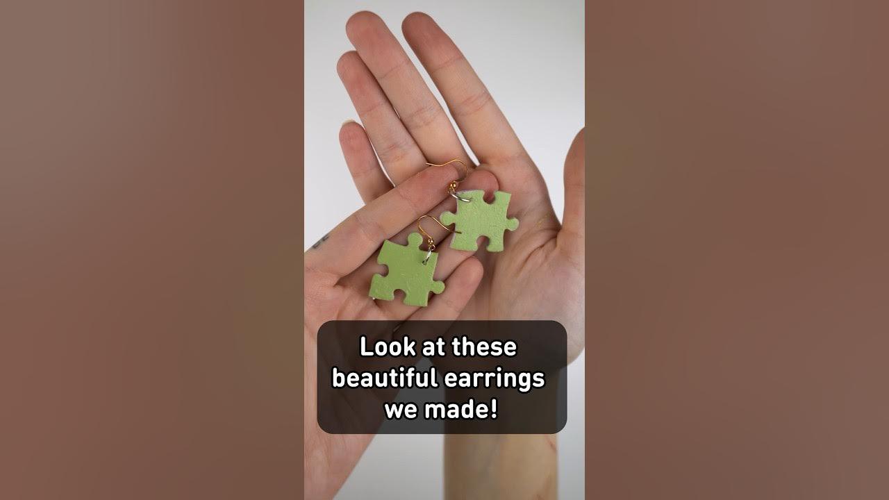 How to make earrings from puzzles? #puzzles #puzzleslover #puzzletime #handmadejewelry thumbnail