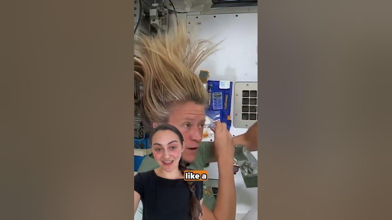 How do astronauts wash their hair in space? #shorts thumbnail