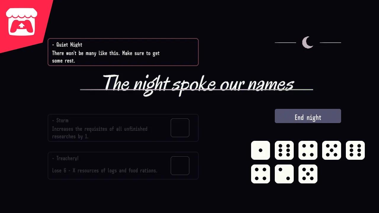 The night spoke our names - Roll dice to survive the winter in this tiny resource management game! thumbnail