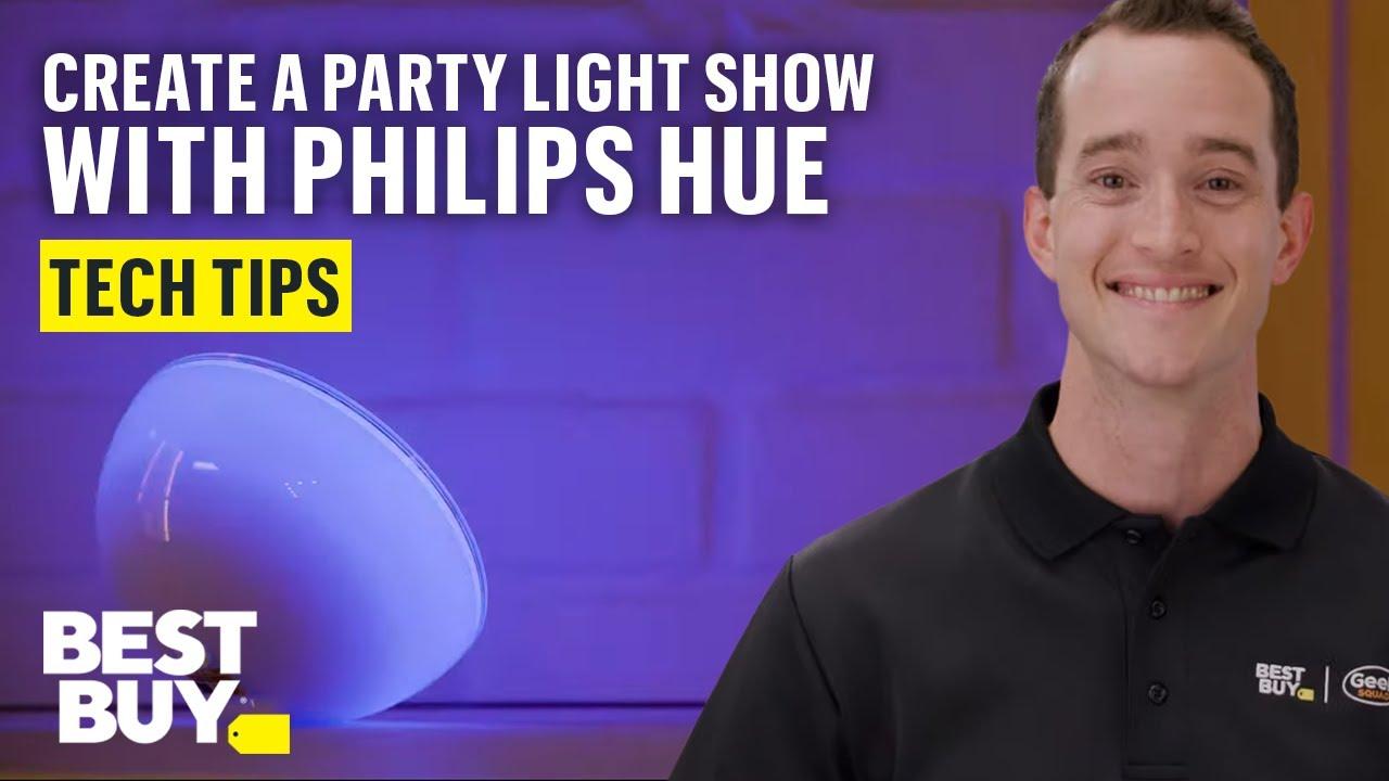 Creating a Party Light Show with Philips Hue - Tech Tips from Best Buy thumbnail