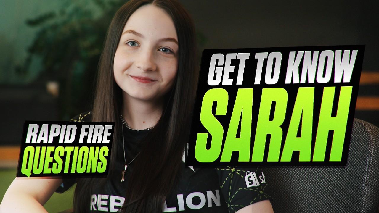 Get to know SARAH! RAPID FIRE Questions - Shopify Rebellion Valorant thumbnail