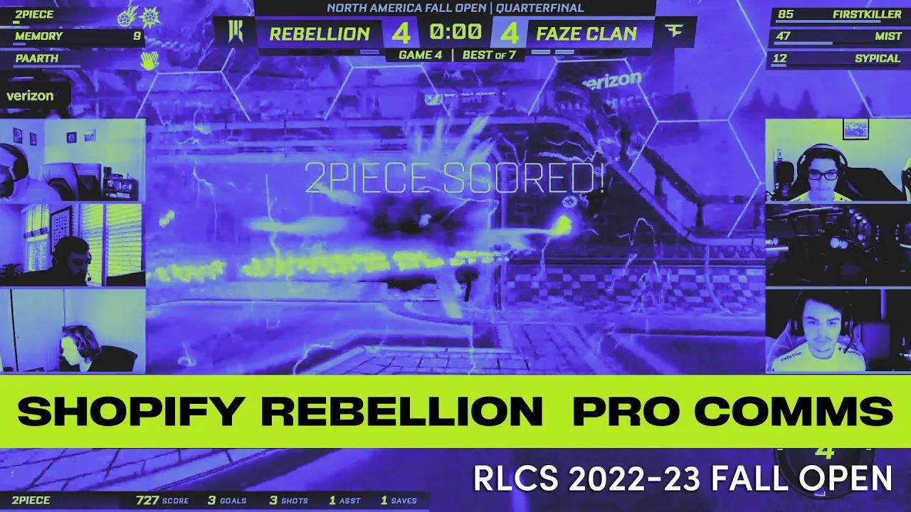 RLCS 2022-23 Fall Open Shopify Rebellion Comms (vs. FaZe, FURIA, Version1) | 2Piece, Memory, Paarth thumbnail