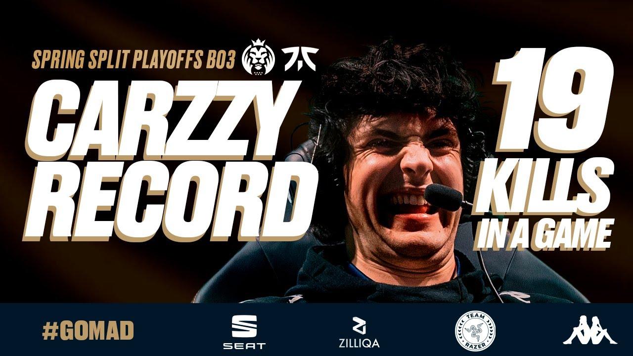 Carzzy 19 Kills in a single game · Breaking the #LEC record thumbnail