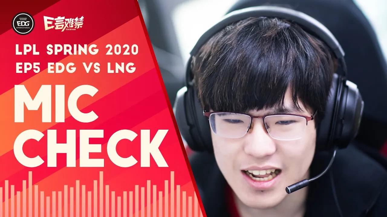 EDG Mic Check | EDG vs LNG: Fall in! Level 2 and gank bot  (2020 Spring, Ep5) thumbnail