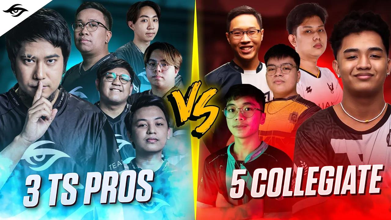 3 PROS vs 5 COLLEGIATE | Team Secret Valorant thumbnail