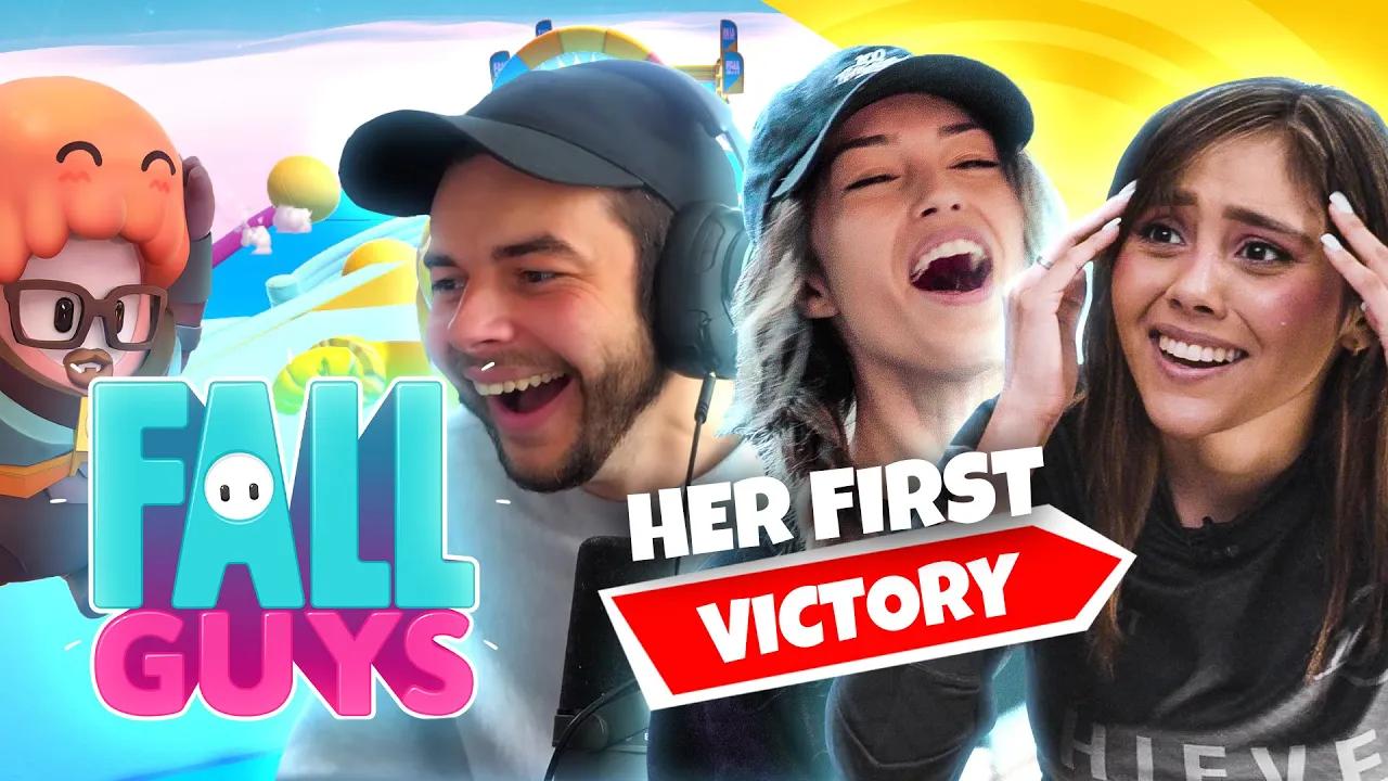 NADESHOT HELPS VALKYRAE GET HER *FIRST* WIN ON FALL GUYS! Ft. Neeko & BrookeAB thumbnail